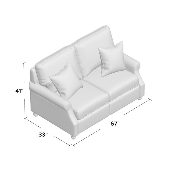 Wayfair Custom Upholstery™ Doug 67" Rolled Arm Reclining Loveseat